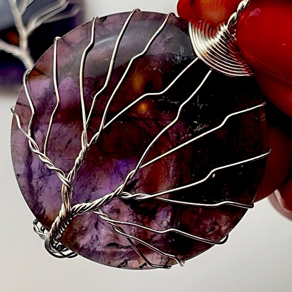 NEW! Natural Amethyst and silver pendant for necklace - Picture 4 of 8